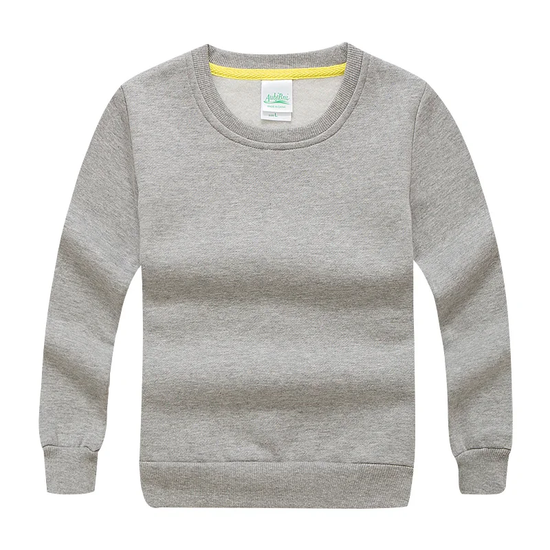 Простые базовые детские толстовки теплый белый Повседневный пуловер для мальчиков и девочек Толстовка детская одежда унисекс от 2 до 10 лет AKH165006 - Цвет: Серый