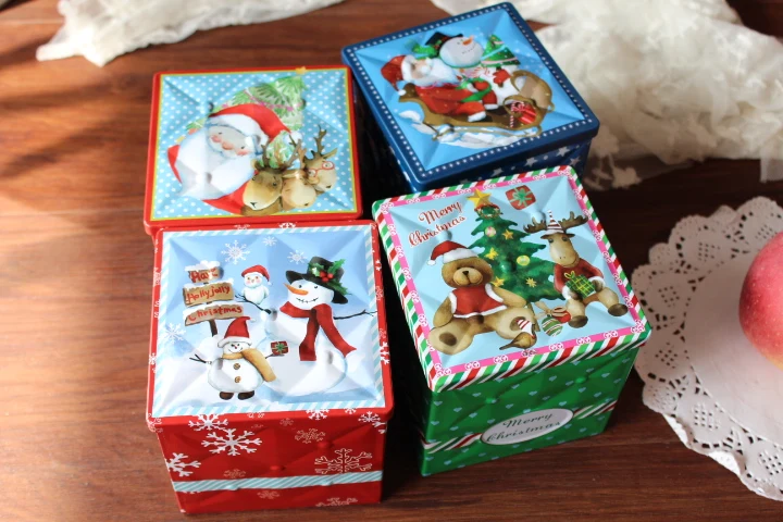 Рождество Подарочная коробка Творческий Macarons конфеты жестяную подарочная коробка