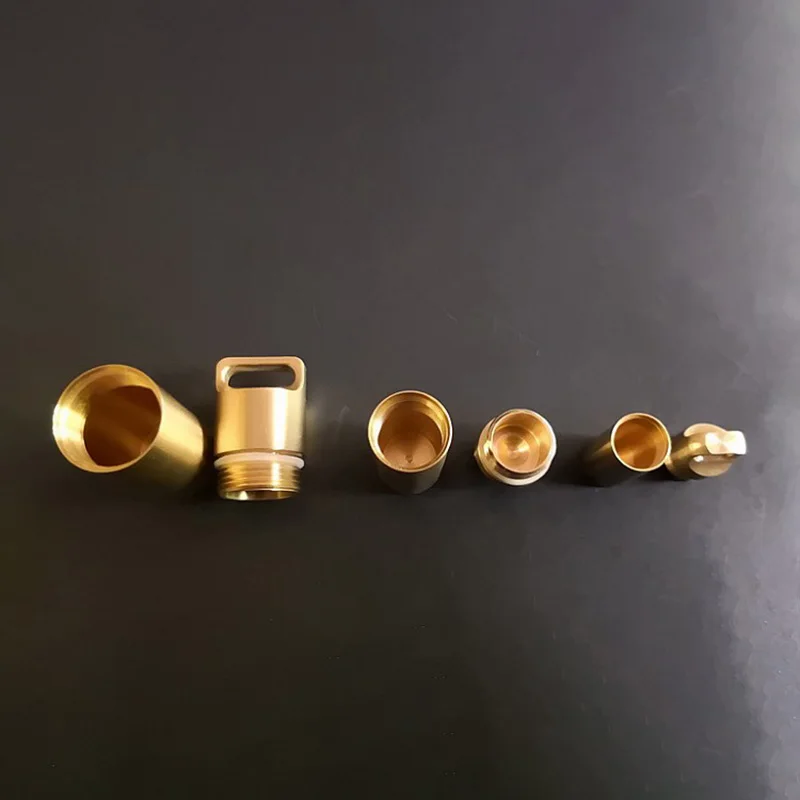 Retro pure waterproof warehouse sealed cans EDC portable storage survival capsule bottle brass first aid small pill box