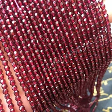 TopGoods натуральный граненый красный гранат ААА 3 мм 4 мм круглые свободные маленькие бусины для рукоделия ювелирных изделий женщин ожерелье браслет подарок