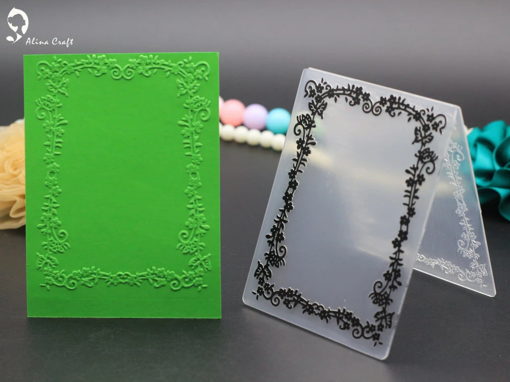

10x7.5cm card frame lace flower plastic embossing folder for DIY scrapbook card envelop album frame decoration template DIY