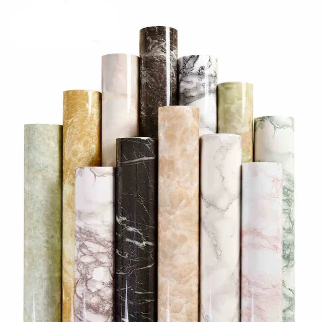 Thick waterproof pvc imitation Marble pattern stickers wallpaper self – adhesive wallpaper renovation of furniture
