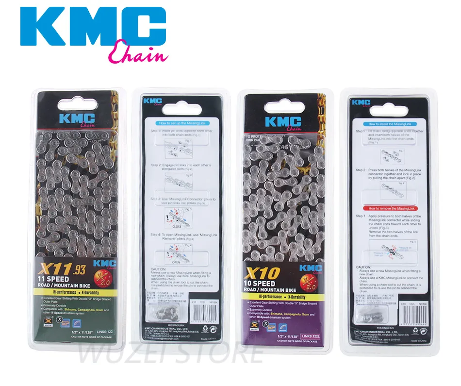 Sale KMC X10 X11 MTB Bike long Chain 122L 10/11Speed Bicycle Chain Magic Button With Original box Mountain bike long chain 4