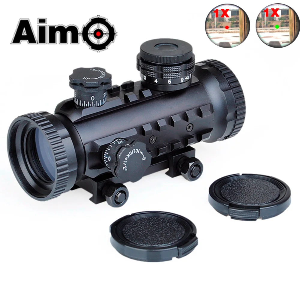

AIM-O Tactical Riflescope 1X30 Red/Green Dot With RIS Rails Softair Pistol Collimator Airsoft Telescope AO3014 Hunting Optics