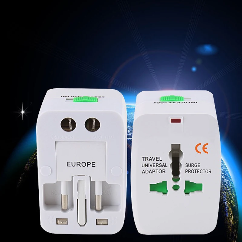 New Universal International Plug Adapter 2 USB Port World Travel AC Power Charger Adaptor with AU US UK EU converter Plug HH (1)