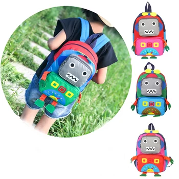 

Children Backpacks Cartoon 3D Robots Kids Kindergarten Schoolbag Boys Girls Gifts Shoulder Bag Toddler Anti-lost Zipper Backpack
