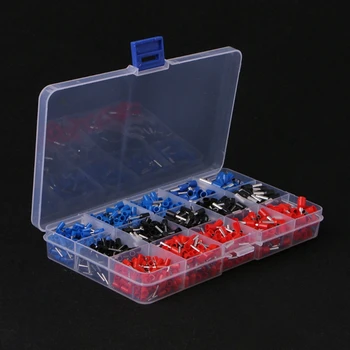 

1065pcs/set 3 colors 22~12AWG Wire Copper Crimp Connector Insulated Cord Pin End Terminal Bootlace cooper Ferrules kit set L15