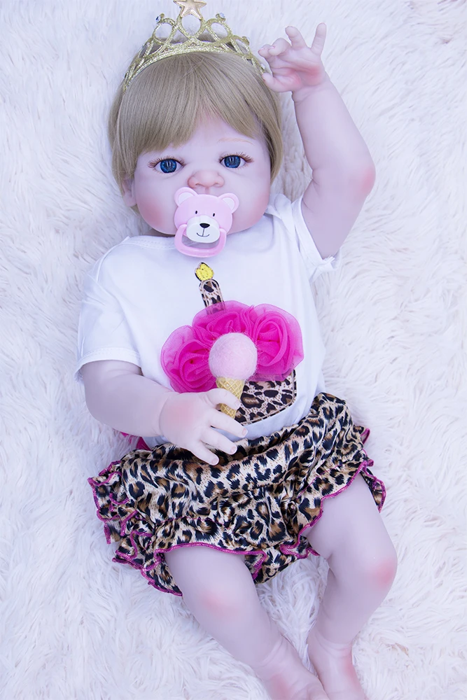 DOLLMAI 55 см Bebe Кукла Reborn полностью силиконовая виниловая девочка Baby Doll подарок для