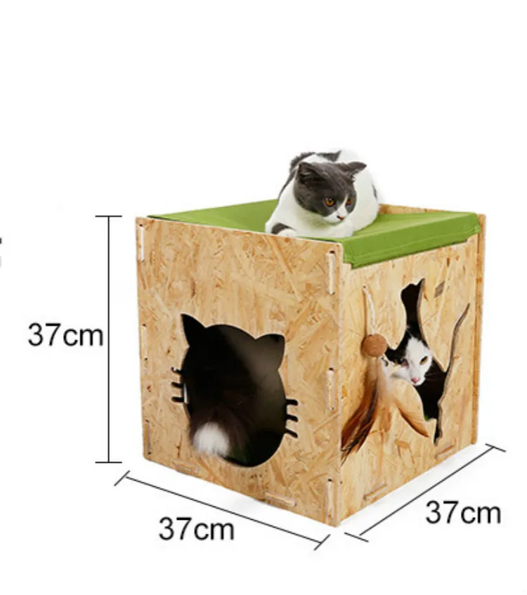 Летний домик-подстилка для кошек двойного назначения, деревянный домик для кошек на дереве, домик для кошек из сосны, гамак для кошек, кровать для котят
