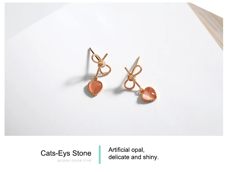 rose gold heart-shaped cat eye silver drop earrings 01_01