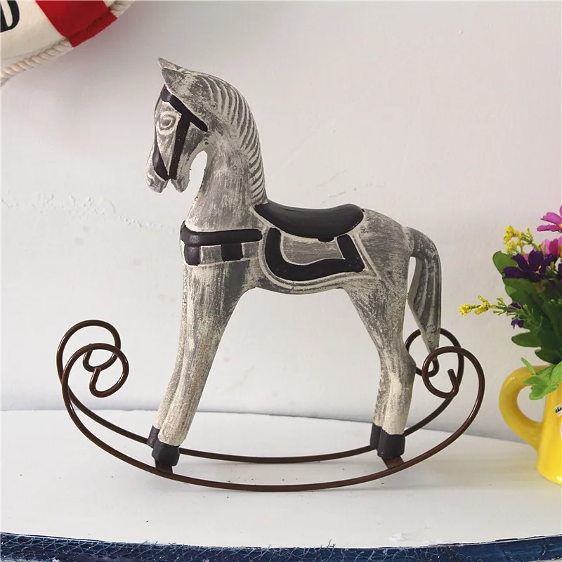 BUF современная статуя Троянской лошади в европейском стиле, Свадебный декор, деревянная лошадь, ретро украшение для дома, аксессуары, украшение для качающейся лошади