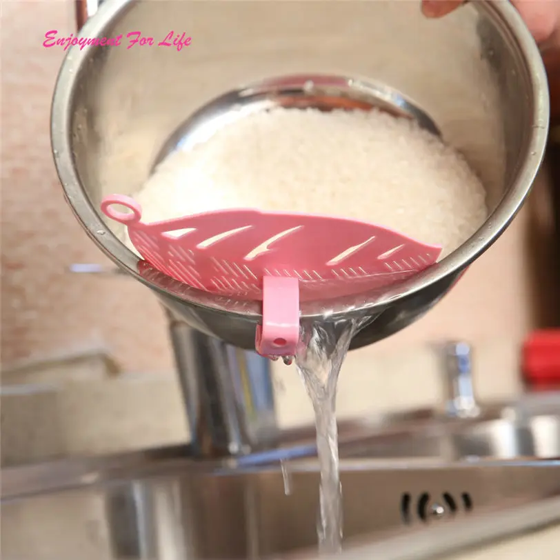 

1PC Durable Clean Leaf Shape Rice Wash Sieve Wholesale Hot Sale Cleaning Gadget Kitchen Clips Tools Free Shipping Dec 12