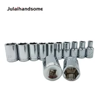 אינץ 25mm Julaihandsome 12PC 1/4 אינץ SAE Sockets Set 5/32 3/16 7/32 1/4 9/32 5/16 11/32 3/8 7/16 15/32 1/2 9/16 סט כלי CRV 25mm יד (2)