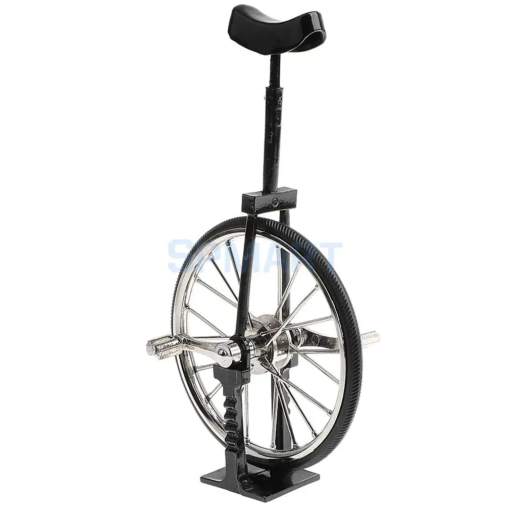 1:10 Scale Alloy Diecast Racing Unicycle Bike Showcase Model Bicycle Vehicle Toy Desk Crafts Collectibles Black