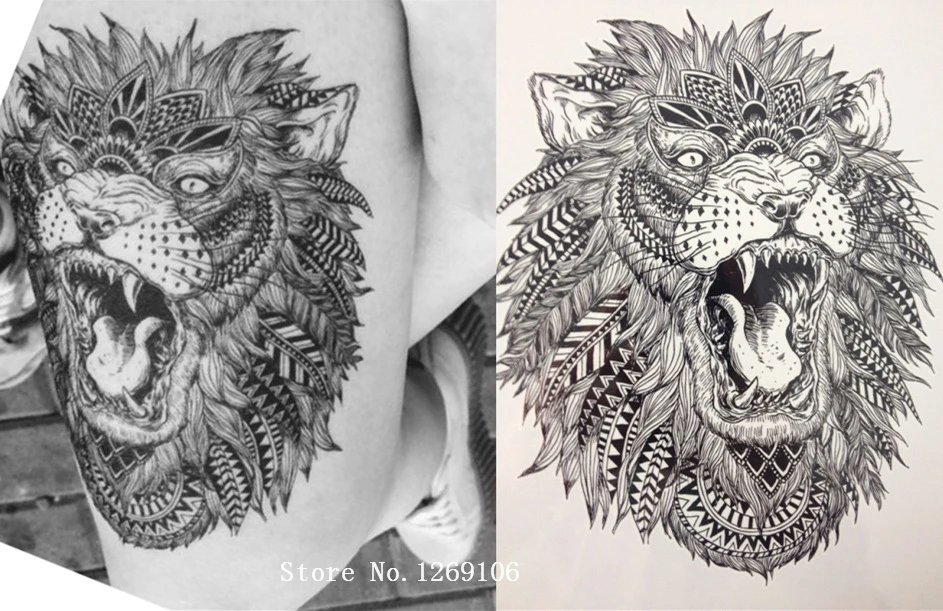 

Hot Sale The roar of the Lion King Temporary Tattoo Stickers#67