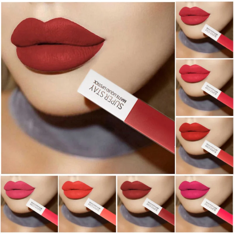

Matte Liquid Lipstick Waterproof Long Lasting Matte Velvet Lip Gloss Sexy Makeup Smooth Lip Tint Pigment Nude Red Lips Cosmetics