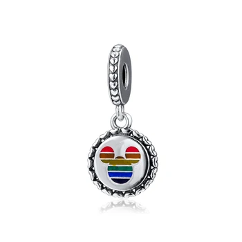 

CKK Silver 925 Jewelry Mickey Rainbow Charm Fits Original Bracelets Sterling Silver Beads