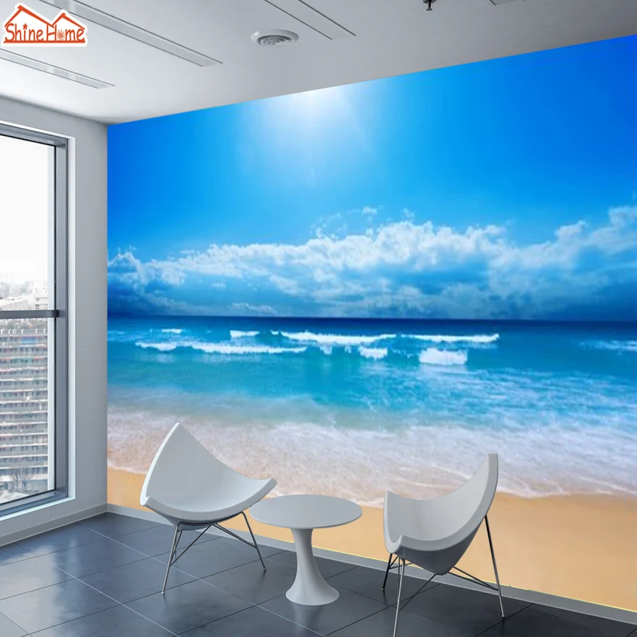 ShineHome-Large Custom 3D Picture Wallpaper Sunshine Sea Beach Wallpapers for 3 d Living Room Sofa Bedroom TV Wall Paper Art ShineHome-Large Custom 3D Picture Wallpaper Sunshine Sea Beach Wallpapers for 3 d Living Room Sofa Bedroom TV Wall Paper Art