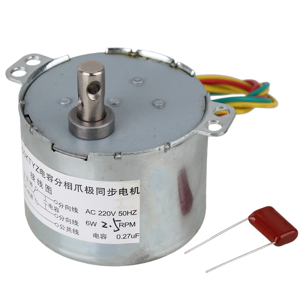 

AC220V 2.5RPM 0.27uF Electric Synchronous Gear Motor Replacement 50KTYZ