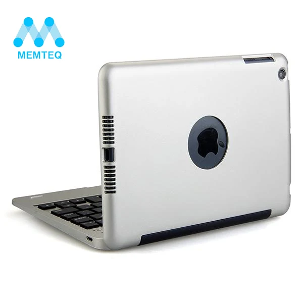 

MEMTEQ Bluetooth Wireless QWERTY Keyboard for IPad Mini Blurtooth Keyboard with Cover Back Case Shell Micro USB Free Shipping
