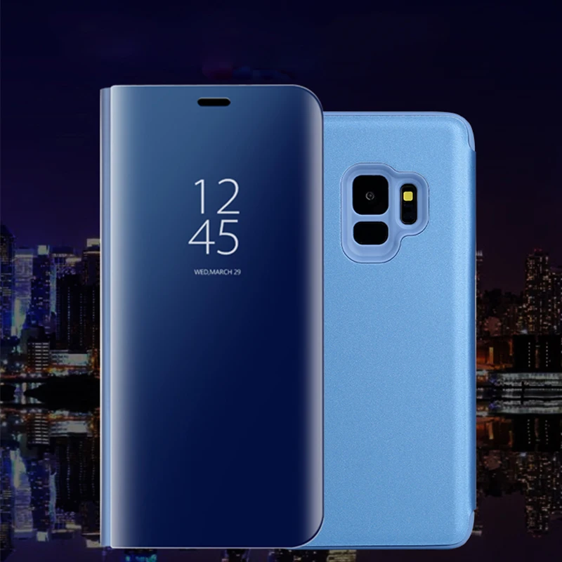 Зеркальный умный флип чехол для Samsung Galaxy S9 C8 C10 J7 Nxt Note 8 S8 S7 Edge J4 J6 J8 A6 2018 кожаный