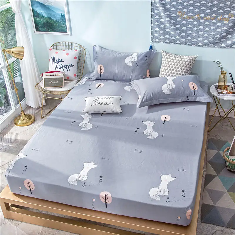 

High quality 100% cotton plain bed sheet Solid Fitted Sheet Bed Sheets Cover Size 150*200/180*200 cm