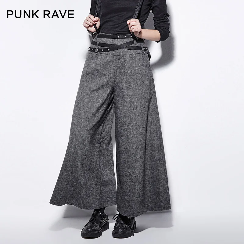 Punk Rave Punk Plaid Patchwork Di Lana Pantaloni Larghi del Piedino  Femminile PK 081|wide leg pants|leg pantspants female - AliExpress