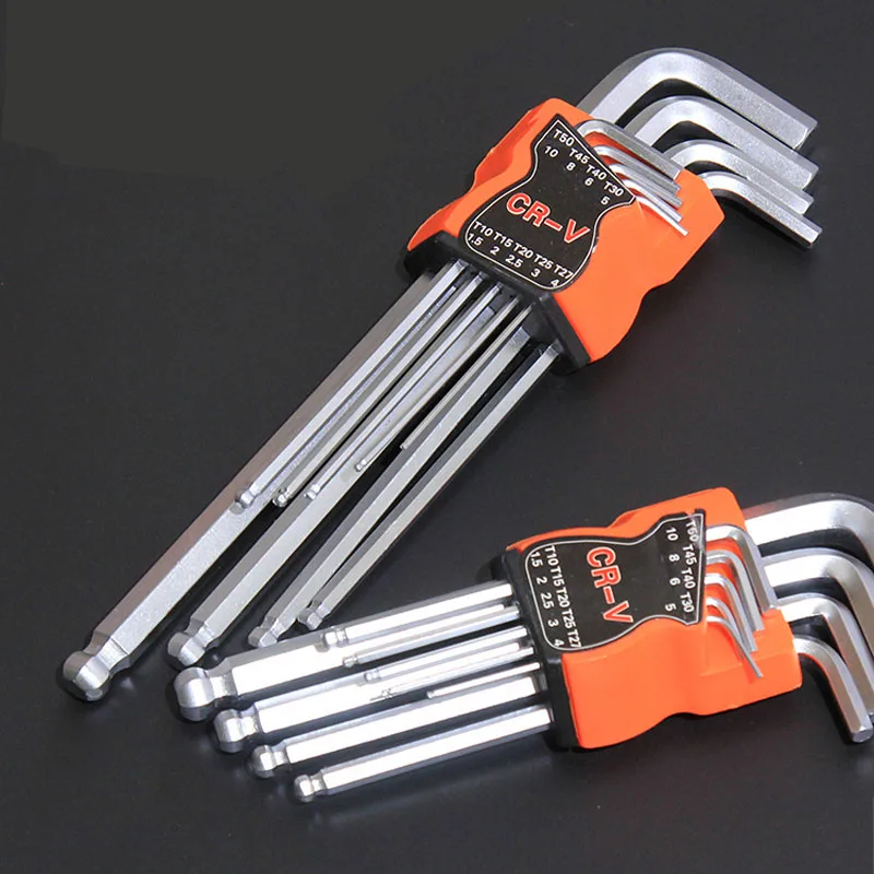 

Inner hexagonal wrench 9 sets of sub-light flat head hexagonal star type hexagonal plum interior hexagonal