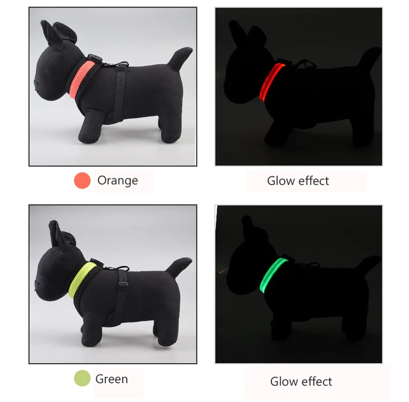 Nylon LED Dog Harness Pet Cat Dog Collar Harness Vest High Quality Safety Night Light Up Dog Harness For Small Big Large Dogs (1)