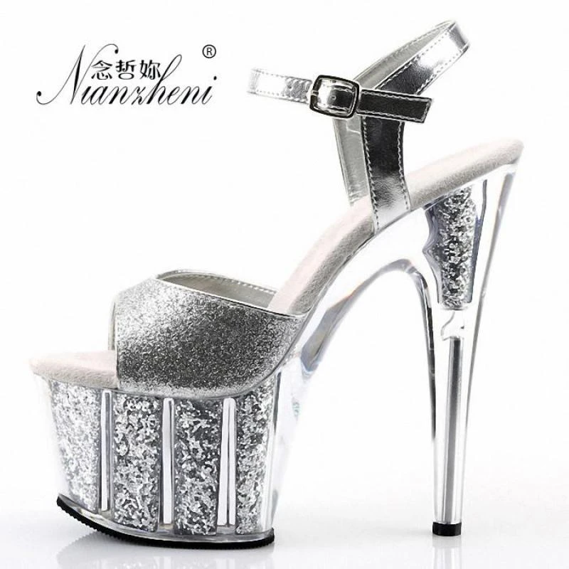 catwalk silver heels