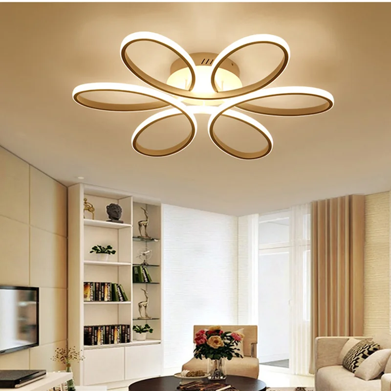 Us 81 97 44 Off Modern Acrylic Flower Design Ceiling Lights White Color Lighting For Restaurant Livingroom Bedroom Home Indoor Decoration Lamp In