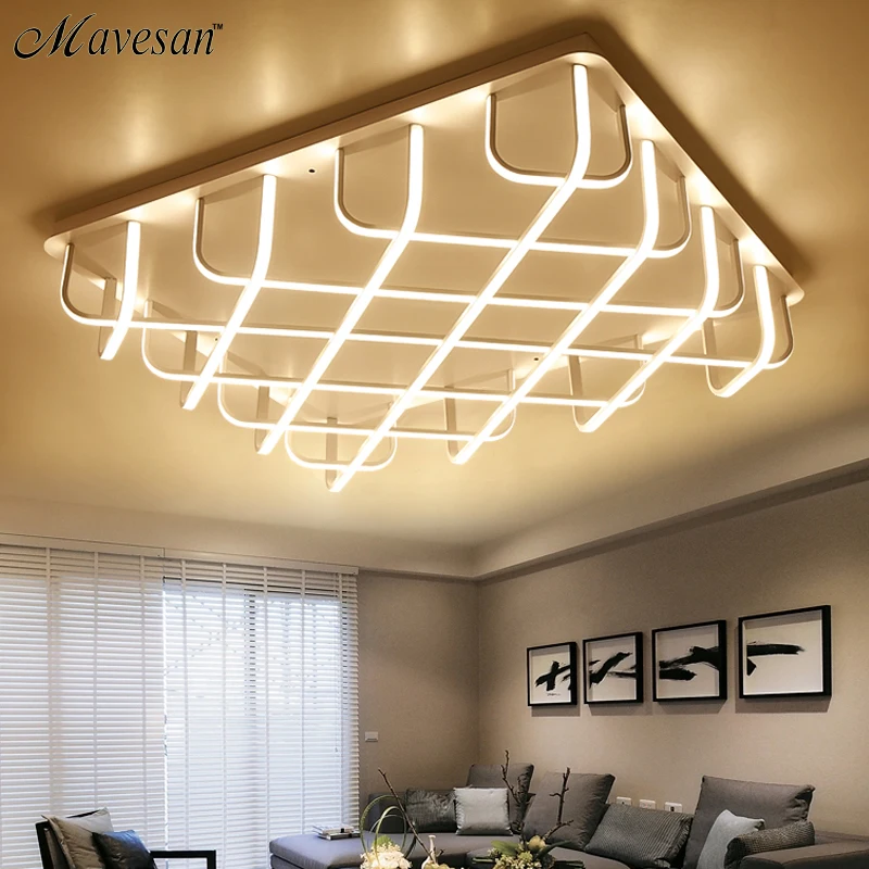 

New Acrylic modern led ceiling lights for living room Bedroom Aluminum White AC85-265V Home Ceiling Lamp luminarias para sa