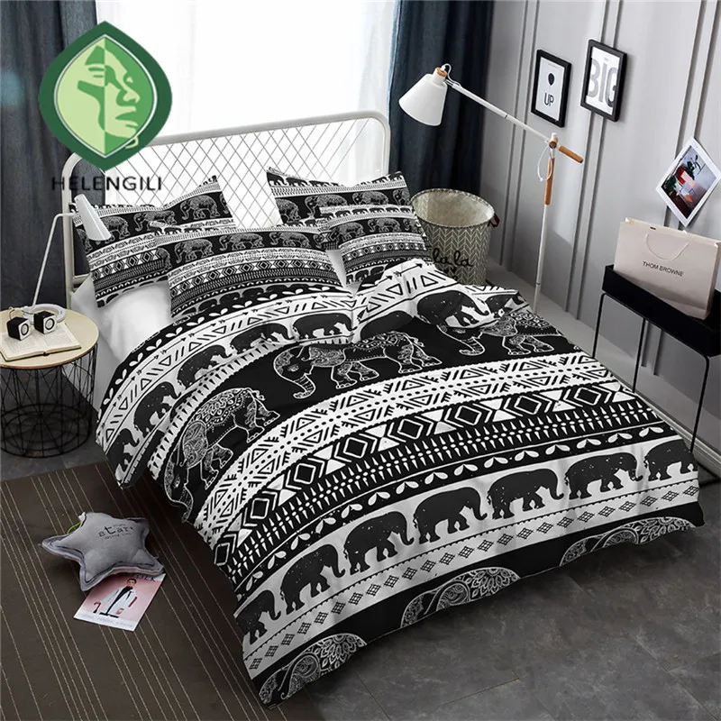 Helengili 3d Bedding Set Elephant Print Duvet Cover Set Lifelike