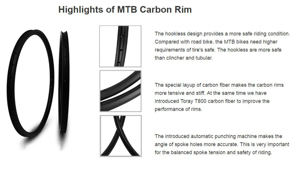 Cheap 26er Snow / Beach Bike Fatbike Rims 65/80/90mm Width Fat Rim Made By Toray T700 Carbon Fiber Hookless Tubeless Ready 10