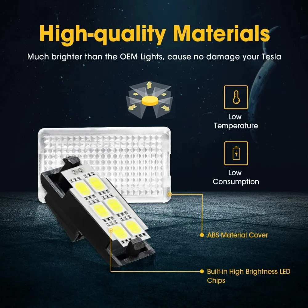  12pcs Bright Easy Plug Replacement LED Interior Lighting Upgrade LED Light Bulbs Kit For Tesla Mode - 33035376311