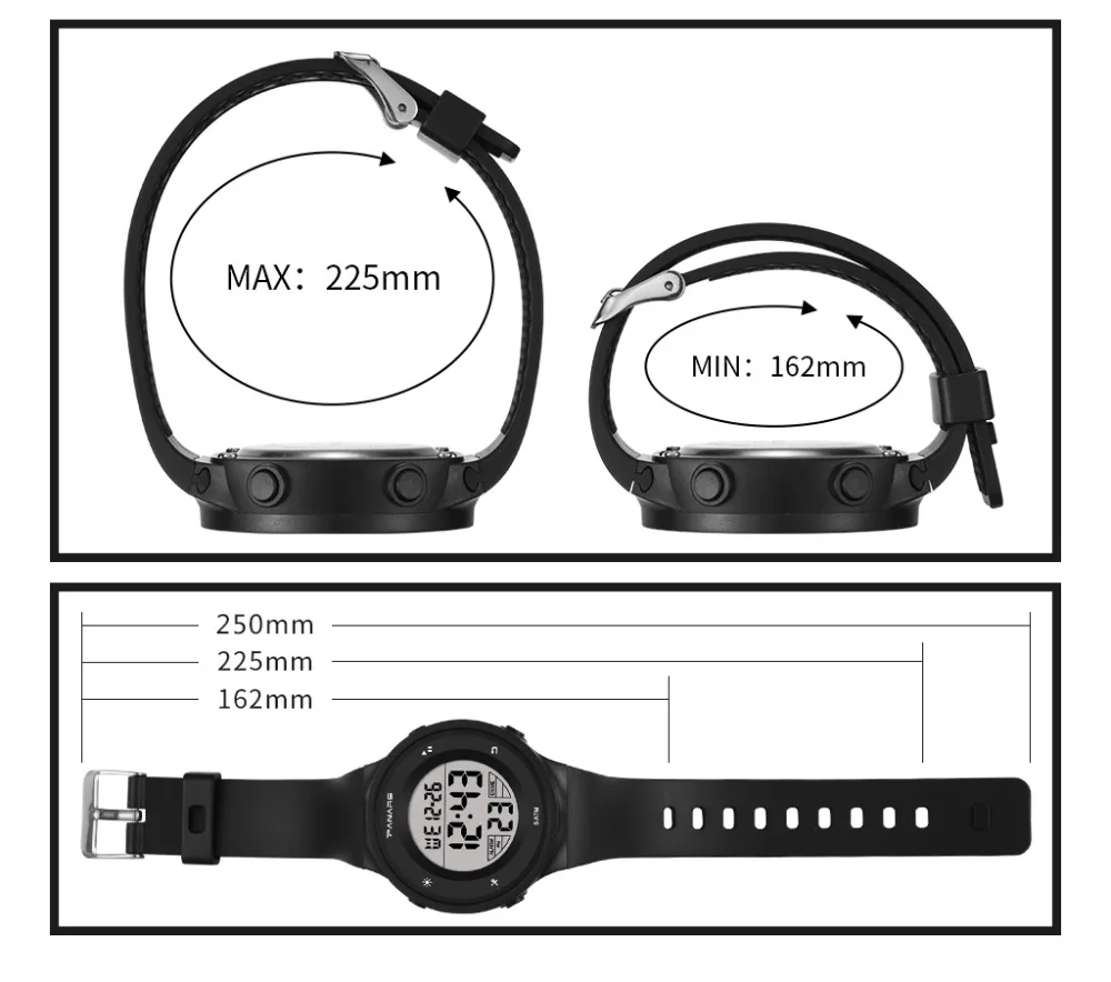 PANARS 2019 Новый 6 светодиодный Цвета модные часы WR50M Водонепроницаемый детские наручные часы-будильник многофункциональные часы для