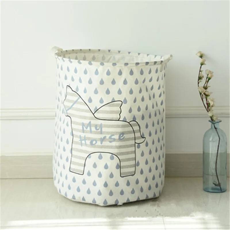الكرتون طباعة سلة الغسيل للطي لعبة صندوق تخزين ملابس مربع حقيبة كبيرة للماء القطن غسل القذرة الملابس المنظم