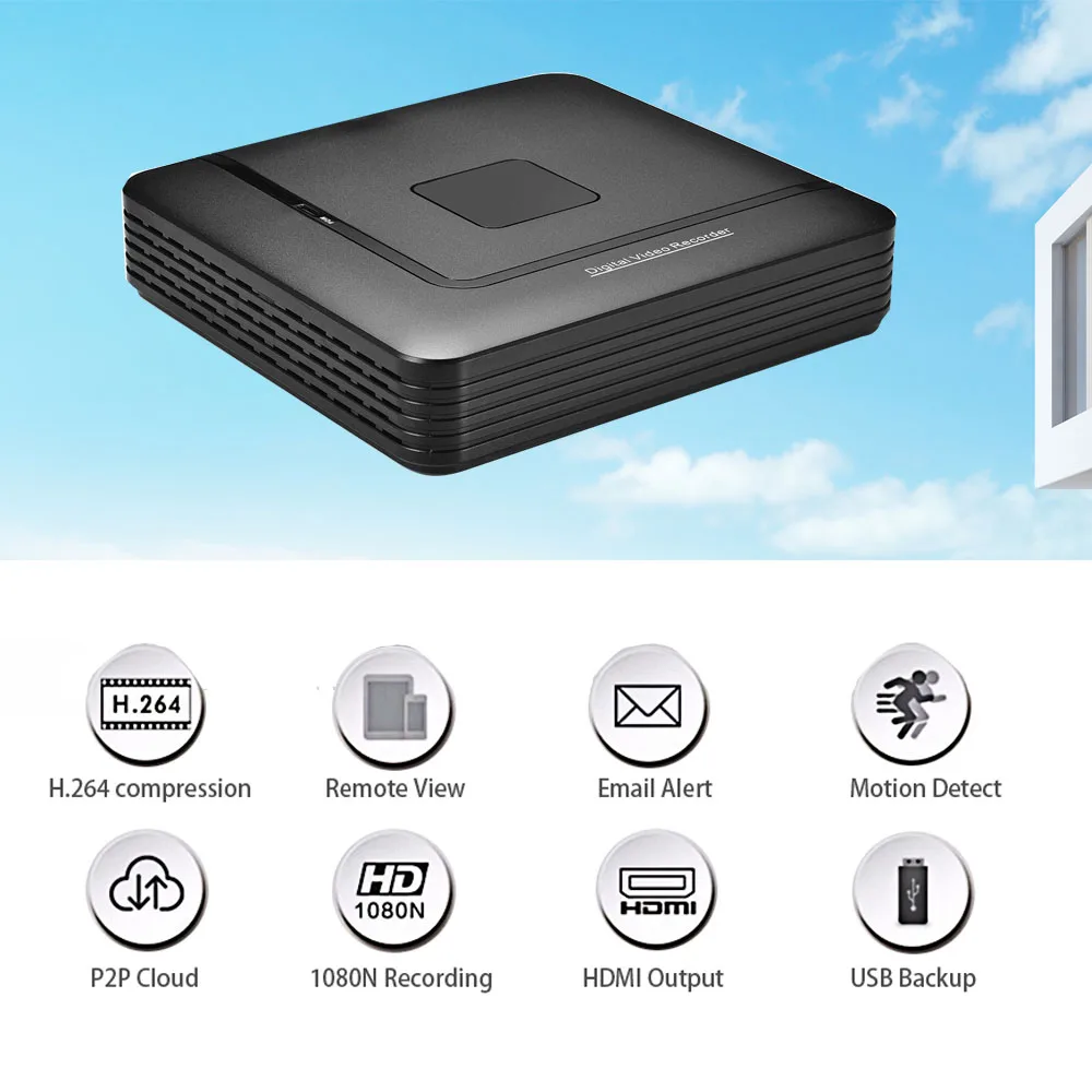  4 Channel 8 Channel AHD DVR Surveillance Security CCTV Recorder DVR 4CH 720P / 8CH 1080N Hybrid DVR - 33007671432