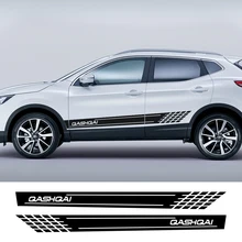 Auto seite Rock Aufkleber Auto Vinyl Wrap Racing Lange Streifen Decals Autos Für Nissan Qashqai j11 j10 Tuning Auto Zubehör
