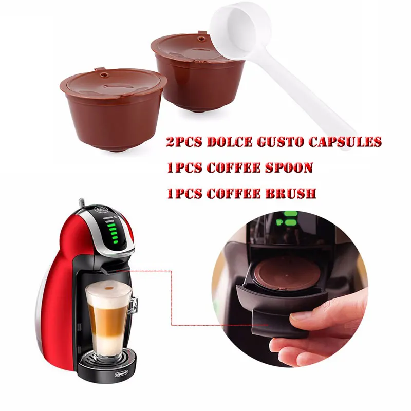 2 шт./партия 3 шт. многоразового Dolce Gusto Кофе Капсула Nescafe dolce Gusto многоразового пользования combinacapsule капсулы с 1 шт. ложка вкус сладкого