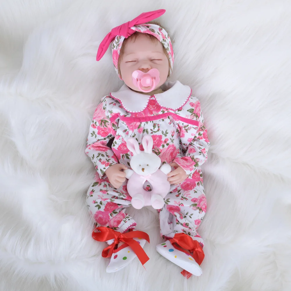 

55cm Reborn Baby Soft Silicone Dolls 22" Sleeping Baby Toy Baby Shower Dolls Action Figure Toys for Kids