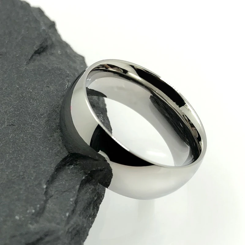 4mm 6mm 8mm 316L Stainless Steel Shiny Polished Ring Comfort Fit Men Women Wedding Engagement Band Sizes 5 to 15