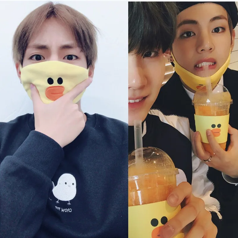 Kpoppts/JUNG KOOK с тем же пунктом цыпленок Салли/коричневый медведь маска маленькая
