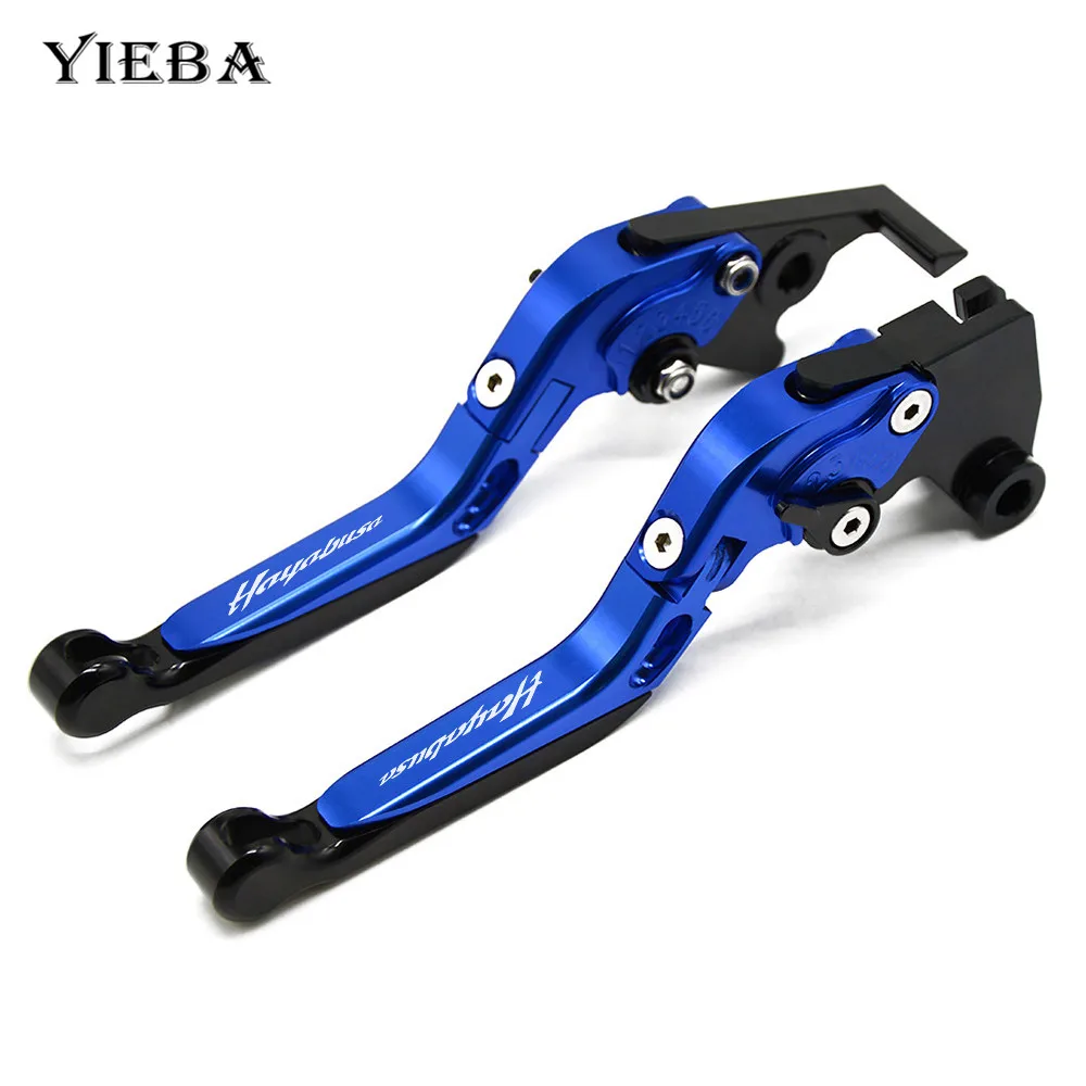 Foldable Motorcycle Brake Clutch Levers  with HAYABUSA logo For HAYABUSA/GSXR1300 1999 2000 2001 2002 2003 2004 2005 2006 2007