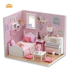 Милая комната миниатюрный деревянный кукольный дом С Пылезащитным покрытием DIY мебель Непоседа игрушки для детей подарок на день рождения принцессы H15