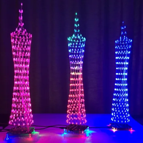 

Light cube Kit, shell, Guangzhou Tower small waist LED light wireless remote control music spectrum electronic diy kit