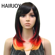 HAIRJOY Женские парики из синтетических волос Мути Цвет Корни Средней длины прямые парики 8 Лучший!
