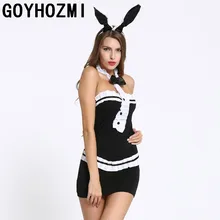 Сексуальное женское нижнее белье, сексуальное нижнее белье, косплей, кролик, униформы Соблазнительные костюмы, головной убор+ платье, экзотическое белье, секс-товары, Слип