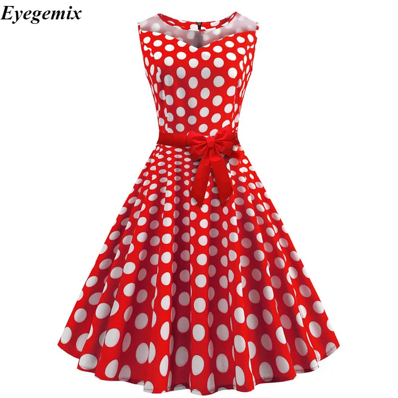ShejoinSheenjoy 1950s Retro Hepburn Dress Summer O- Neck Short Sleeve with Belt Elegant Red Dress 2XL (3)
