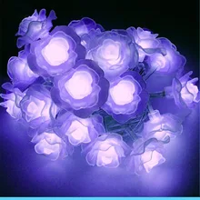 50 светодиодный Цветок розы сказочные Рождественские огни Navidad Свадебная вечеринка украшения натальные струны Luminaria батарея управляемые сказочные огни